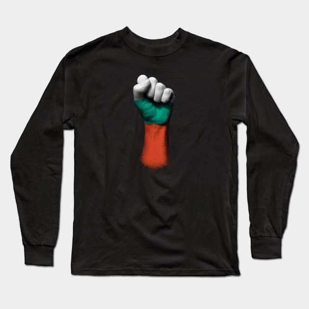 Flag of Bulgaria on a Raised Clenched Fist Long Sleeve T-Shirt by jeffbartels